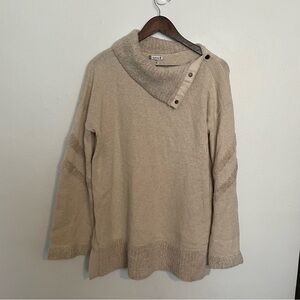 Smartwool Cozy Lodge Tunic Sweater Ivory Knit Bell Sleeve Medium